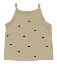 Smetanový crop top se srdíčky H&M