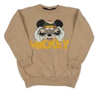 Hnědá mikina s Mickeym 