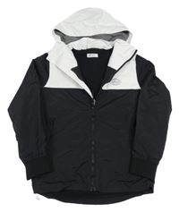Černo-bílá šusťáková podzimní bunda s kapucí H&M