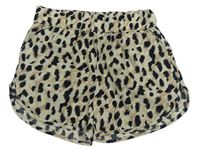 Béžovo-černé kraťasy s leopardím vzorem Name it