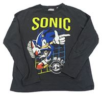 Antracitové triko se Sonicem 