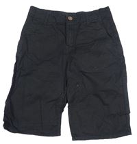 Černé plátěné kraťasy H&M