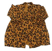 Hnědo-černo-oranžové riflové šaty s leopardím vzorem Next
