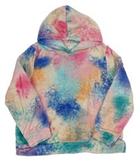Barevná vzorovaná plyšová oversize mikina s kapucí H&M