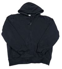 Tmavomodrá propínací mikina s kapucí Tu