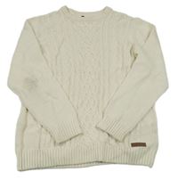 Smetanový vzorovaný svetr 