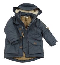 Antracitová šusťáková zimní bunda s kapucí H&M