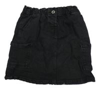 Tmavošedá riflová sukně s kapsami Primark