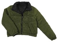 Khaki šusťáková crop zimní oboustranná bunda New Look