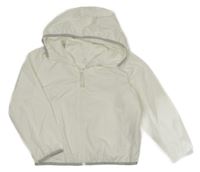 Bílá šusťáková jarní bunda s kapucí Uniqlo