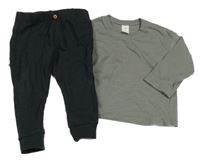 2set - Tmavozelené triko + černé tepláky 