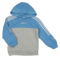 Světlemdoro-šedá mikina s logem a kapucí Adidas