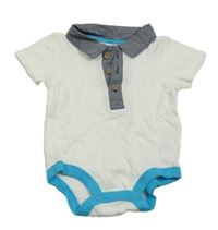 Bílo-modré body s límečkem 