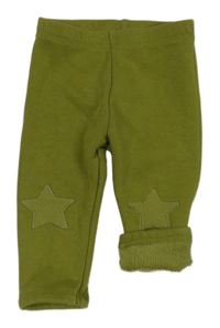 Khaki zateplené legíny s hvězdami Next