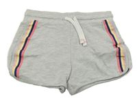 Světlešedo-barevné teplákové kraťasy s pruhy Alive