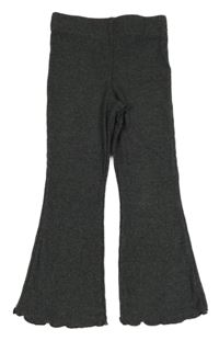 Tmavošedé žebrované flare legíny Primark