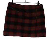 Dámská červeno-černá kostkovaná vlněná sukně zn. TU 