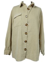 Dámská béžová manšestrová košilová bunda Nasty GAL