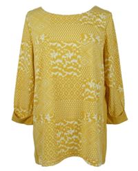 Dámské žluto-bílé vzorované triko Bonmarché 