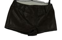 Dámské hnědé koženkové kraťasy Shein 