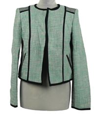 Dámský mátovo-černý melírovaný pletený sakový cardigán M&S