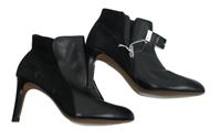 Nové - Dámské černé kožené boty na jehlovém podpatku Next vel. 37