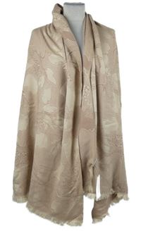 Dámská světlerůžovo-pudrová květovaná šála Cerulean 