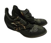 Dámské tmavošedé semišové kotníkové boty s cvočky vel. 40