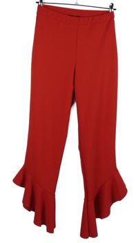 Dámské červené culottes kalhoty s volány Quiz