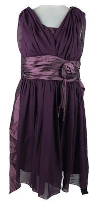 Dámské purpurové šifonové společenské šaty Donabella 