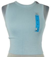 Nové - Dámský světlemodrý žebrovaný crop top Primark 