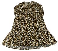 Bílo-béžové šaty s leopardím vzorem Next
