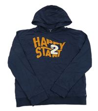 Tmavomodrá mikina s nápisem a kapucí Okaidi