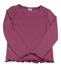 Tmavorůžové žebrované triko Kiki&Koko