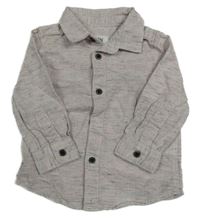 Bílo-vínovo-černá melírovaná košile C&A