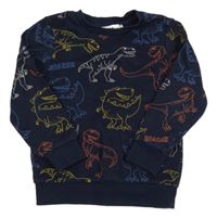 Tmavomodrá mikina s dinosaury C&A
