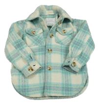 Bílo-modro-růžová kostkovaná flaušová košilová bunda Primark