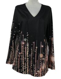 Nové - Dámské černé triko se vzorem Just Fashion Now 