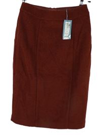Nové - Dámská rezavá vlněná pouzdrová sukně M&S