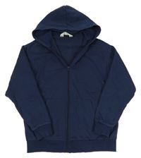 Tmavomodrá propínací mikina s kupucí H&M