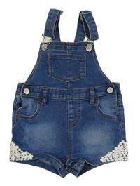 Tmavomodré riflové laclové kraťasy s krajkou Denim Co.