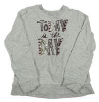 Šedá melírovaná mikina s nápisem C&A