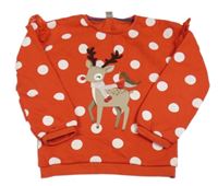 Červená puntíkatá mikina se sobem Tu