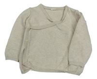 Světlebéžový zavinovací svetr s 3D puntíky 