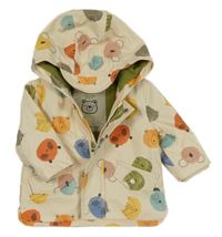Smetanová nepromokavá jarní bunda se zvířaty a kapucí Next
