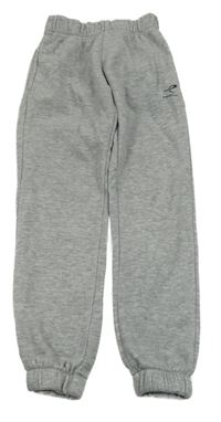 Šedé cuff tepláky s nápisem