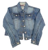 Modrá riflová crop bunda Next