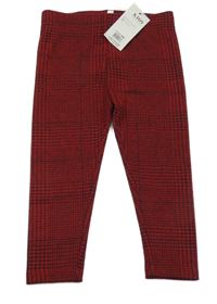 Nové - Červeno-černé vzorované tregíny Peacocks