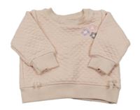 Světlerůžová prošívaná mikina s kytičkami Dopodopo