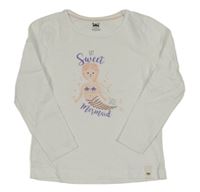 Bílé triko s mořskou pannou 